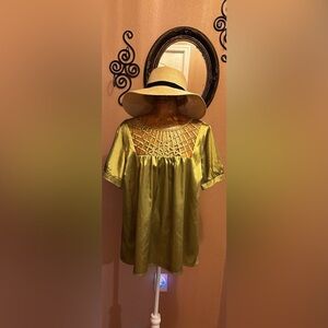 I.N Studio Satin Olive Green Blouse Size 1X
